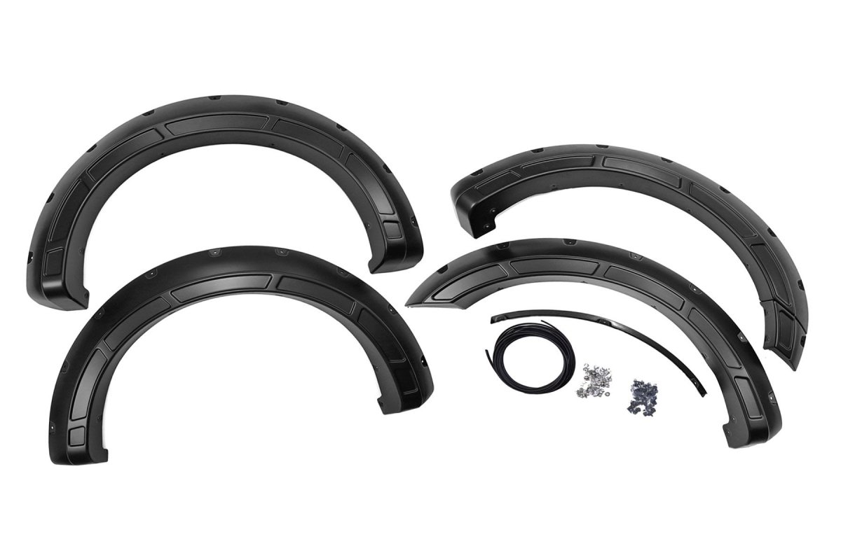 Ford F-150 Fender Flares - Rough Country - Defender - Gloss Black - '21-'23